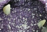 Amethyst Jewelry Box Geode With Calcite On Metal Stand #116279-4